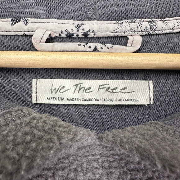 Free People Nebraska Hoodie Sweatshirt Womens M Gray Fleece Oversized Boxy - Picture 4 of 7